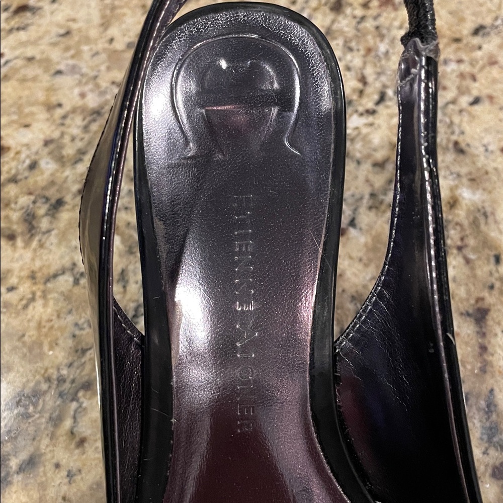 Etienne Aigner Black Cross-Strap Heels - Picture 3 of 7